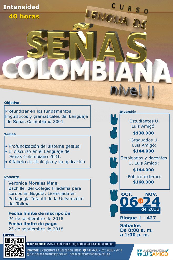 Cursos Lengua de Señas Colombiana, Nivel II