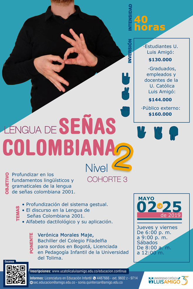 Curso de Lengua de Señas Colombiana, nivel II, cohorte 3