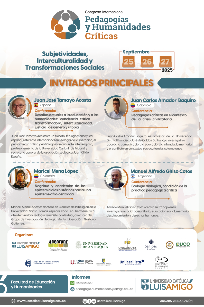 Invitados Principales al Congreso Pedagogías y Humanidades Críticas