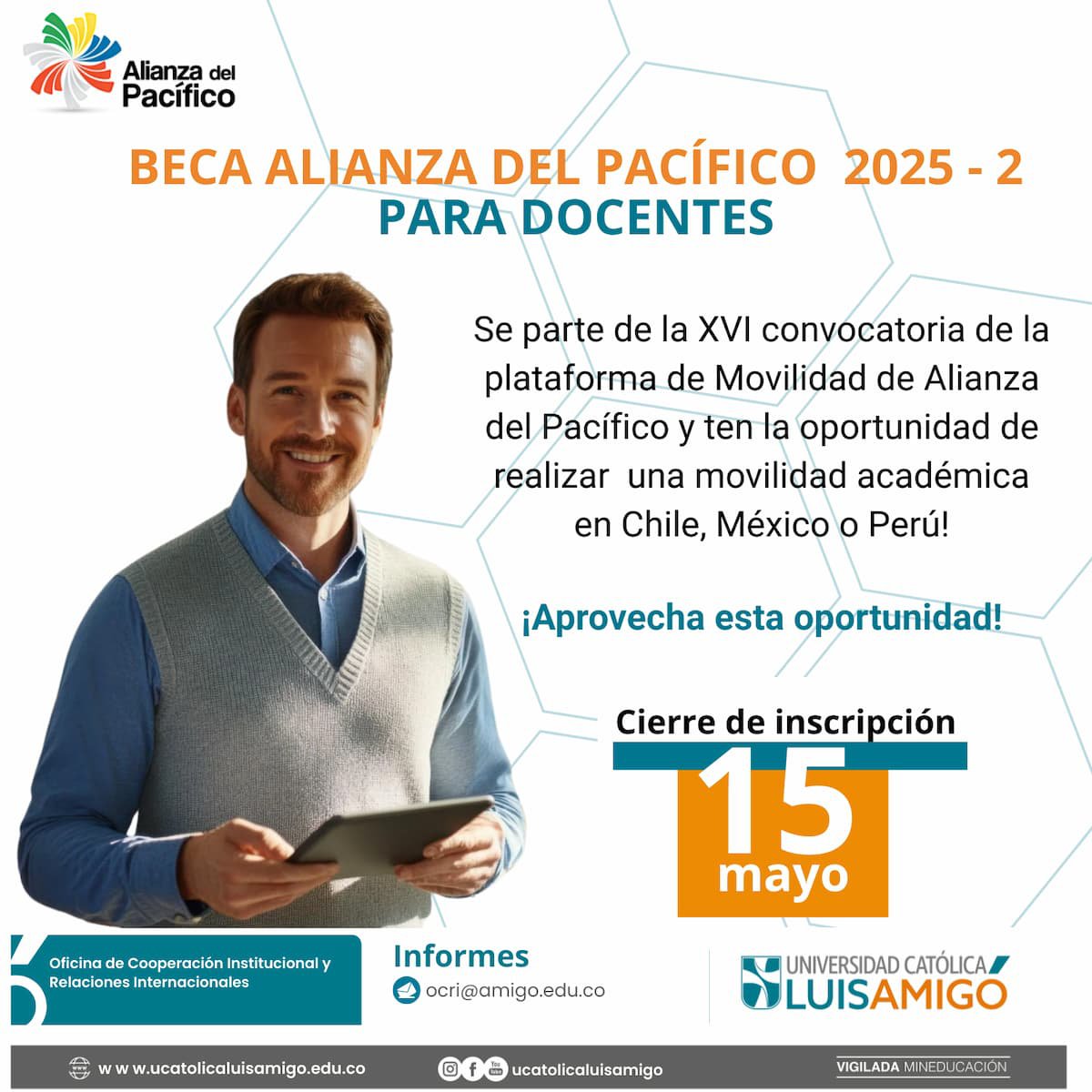 Beca para docentes, estudiantes de doctorado e investigadores Alianza del Pacífico 2025-