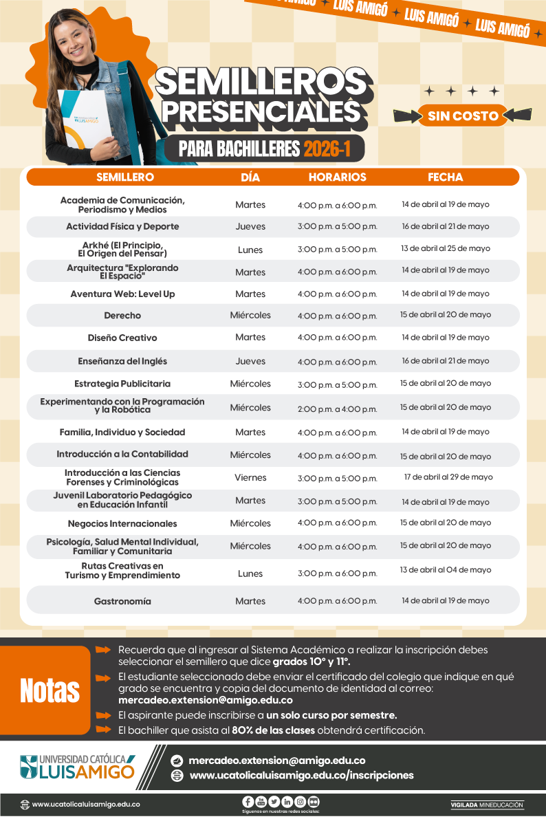 Semilleros sin costo para Bachilleres