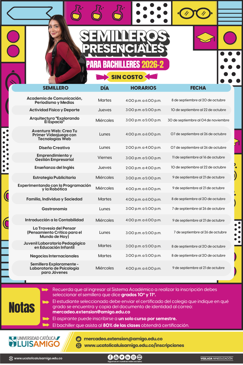 Semilleros sin costo para Bachilleres