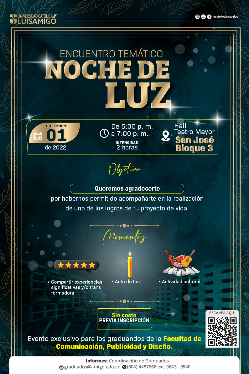 Encuentro Temático Noche de Luz - Fac. Comunicación, Publicidad y Diseño.