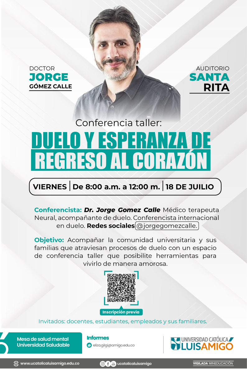 Conferencia taller Duelo y esperanza de regreso al corazon 