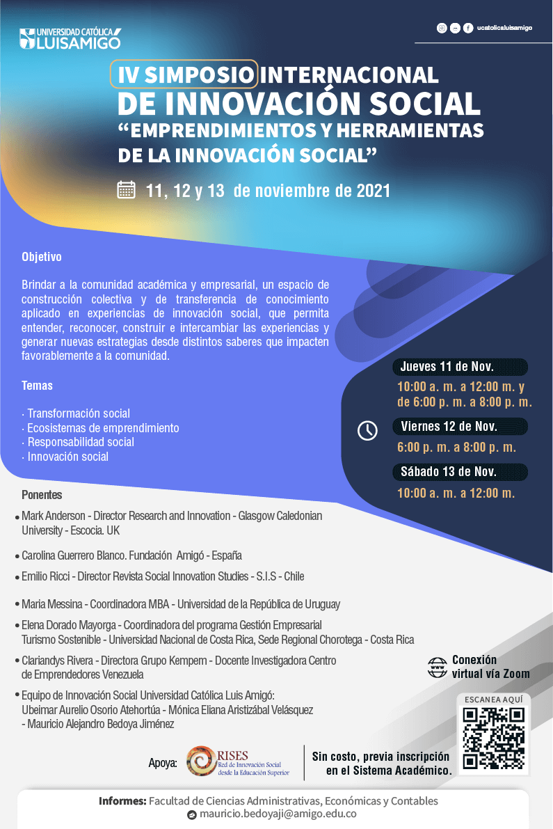 IV simposio internacional de innovación social “emprendimientos y herramientas de la innovación social”