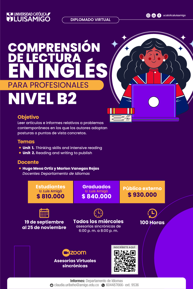 Diplomatura Virtual Comprensión de lectura en inglés para profesionales - Nivel B2