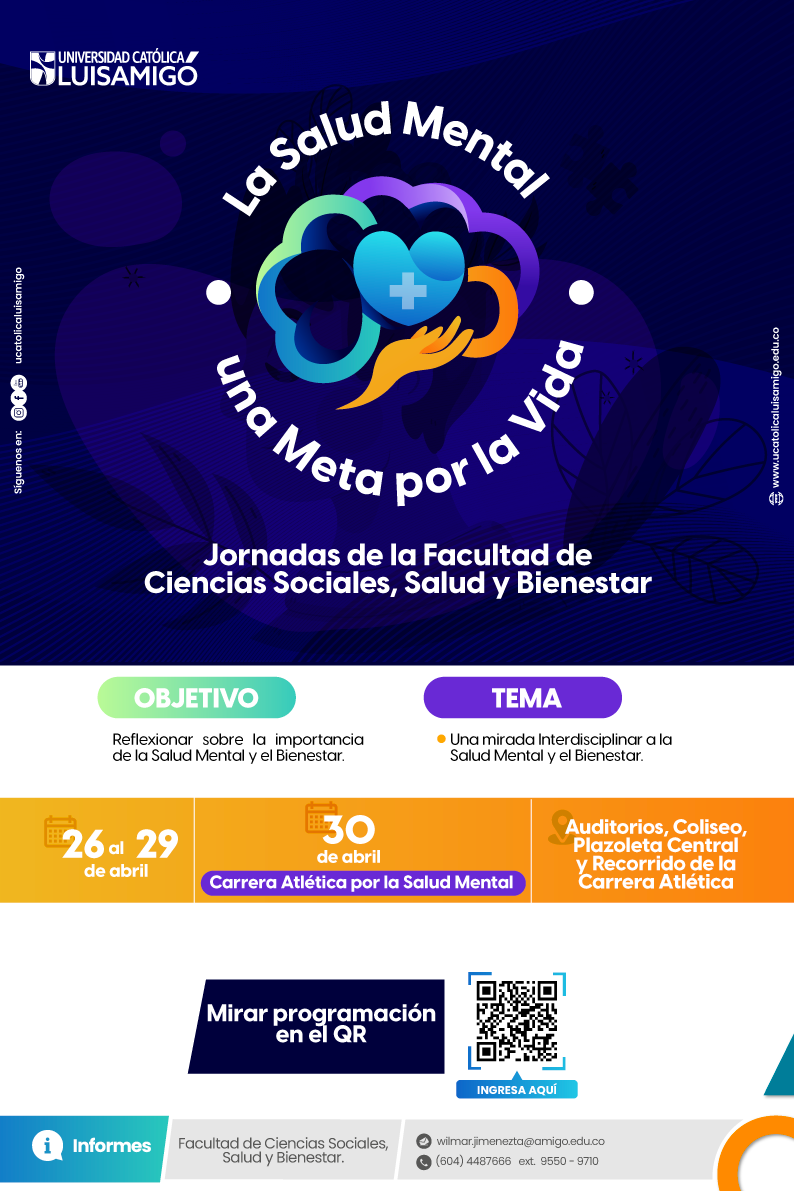 Programación Jornadas de la Facultad de Ciencias Sociales, Salud y Bienestar