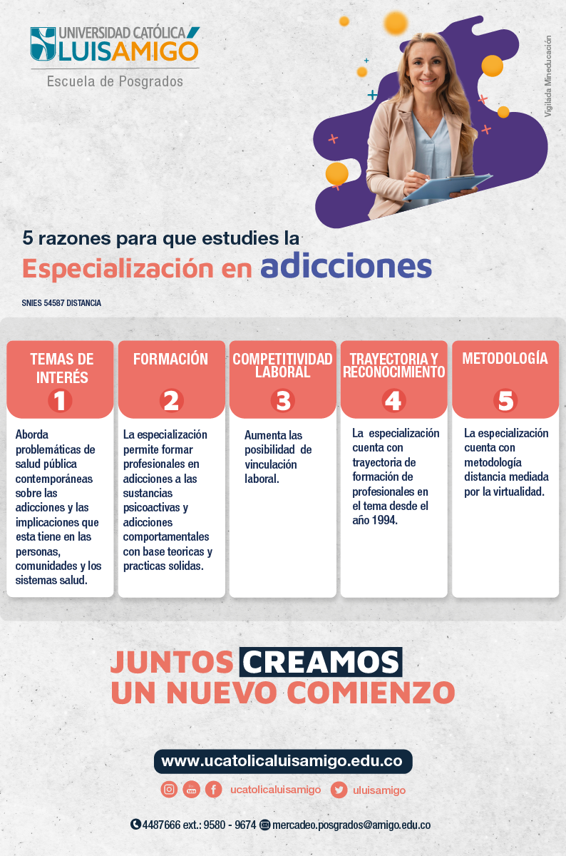 5 Razones para que estudies Especialización en Adicciones