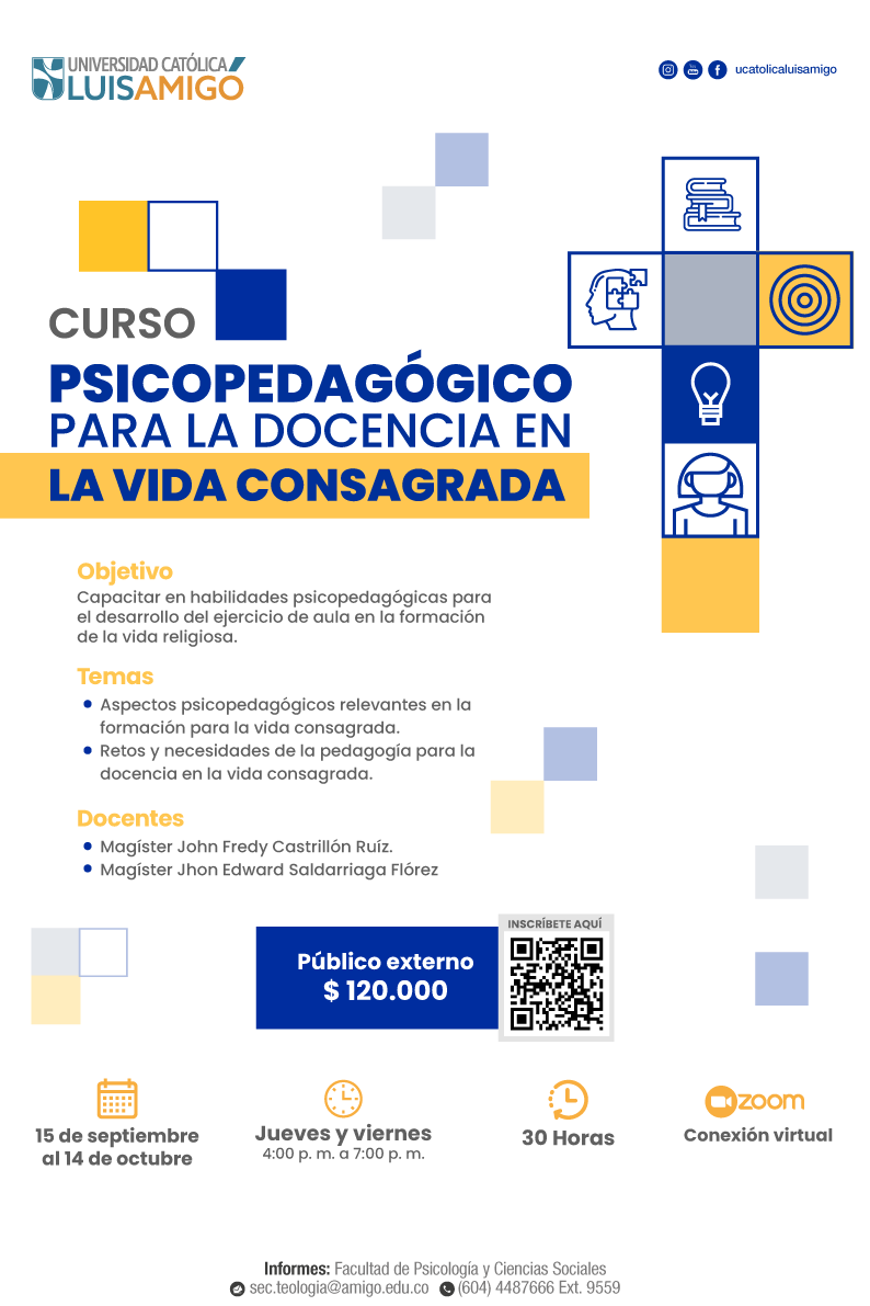 Curso psicopedagógico para la docencia en la vida consagrada