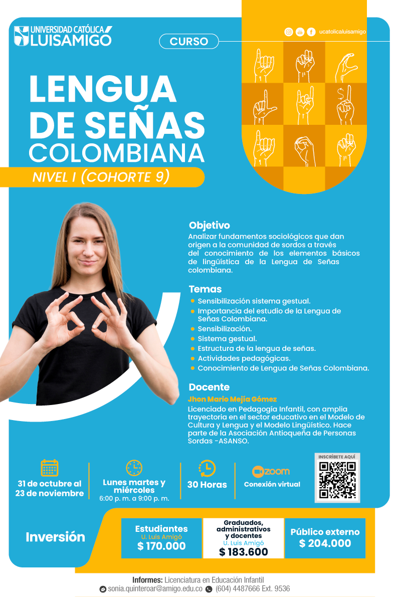Curso de lengua de señas colombiana, Nivel I