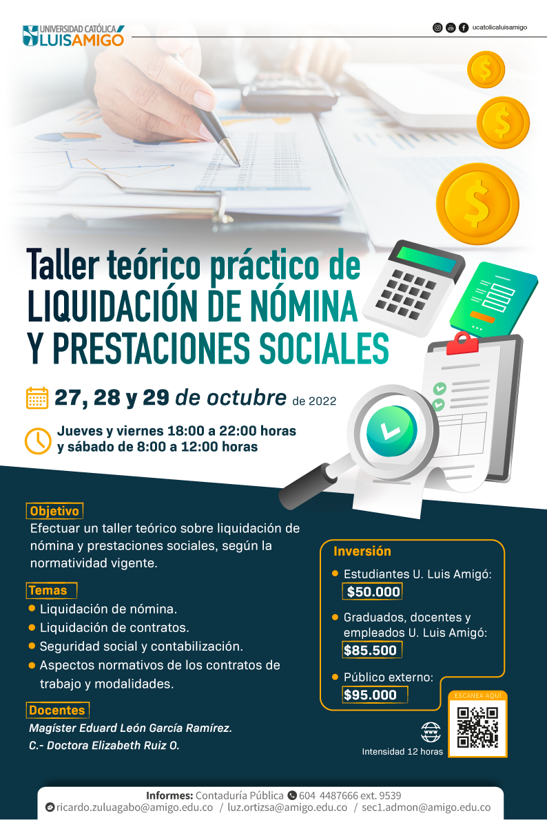 Taller teórico práctico de liquidación de nómina y prestaciones sociales