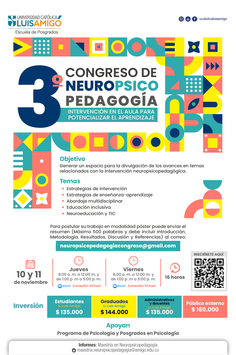 3° Congreso de Neuropsicopedagogía: Intervención en el aula para potencializar el aprendizaje