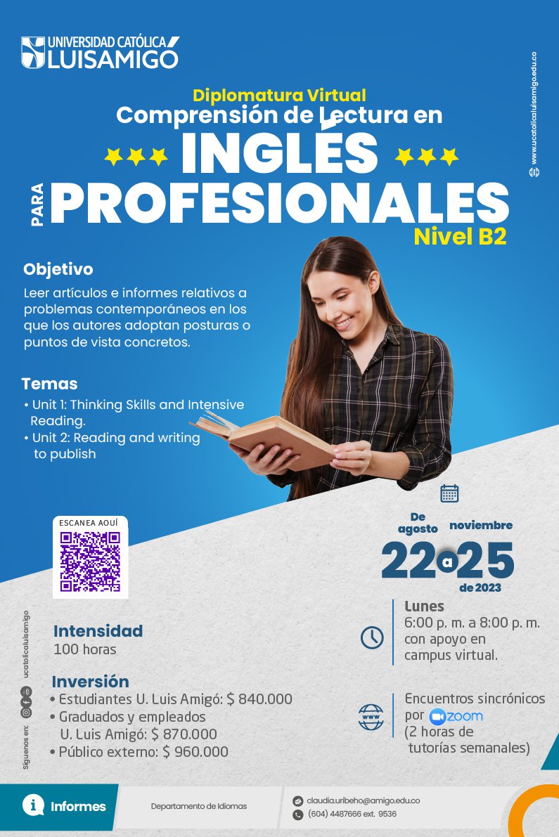 Diplomatura Virtual Comprensión de Lectura en Inglés para profesionales - Nivel B2