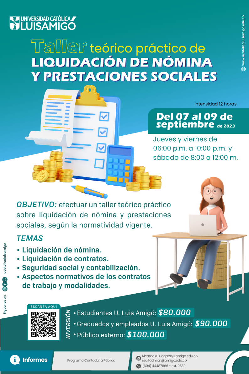 Taller teórico práctico de liquidación de nómina y prestaciones sociales