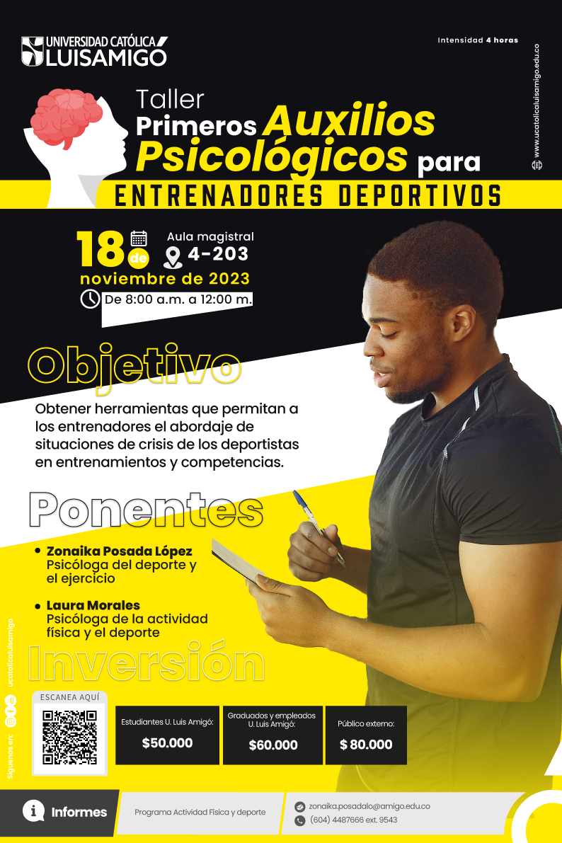 Taller Primeros Auxilios Psicológicos para Entrenadores Deportivos