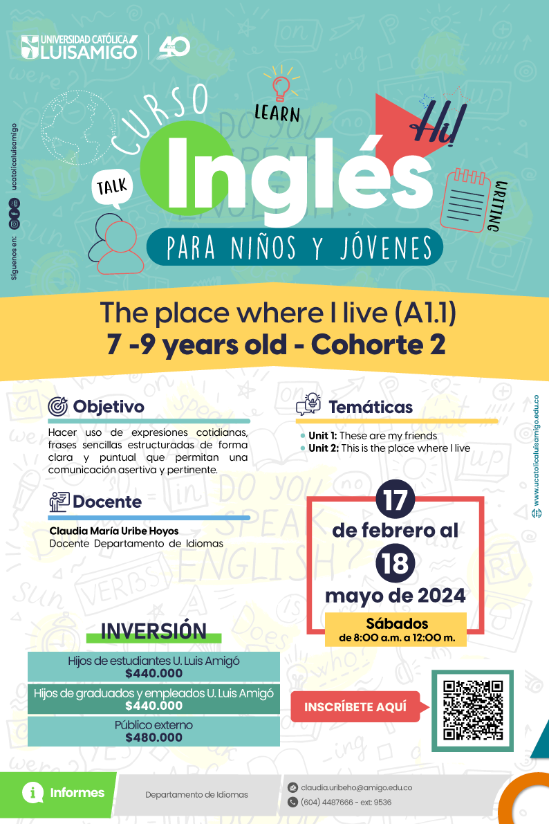 Curso Inglés Para Niños y Jóvenes: The place where I live (A1.1) 7 -9 years old- Cohorte 2