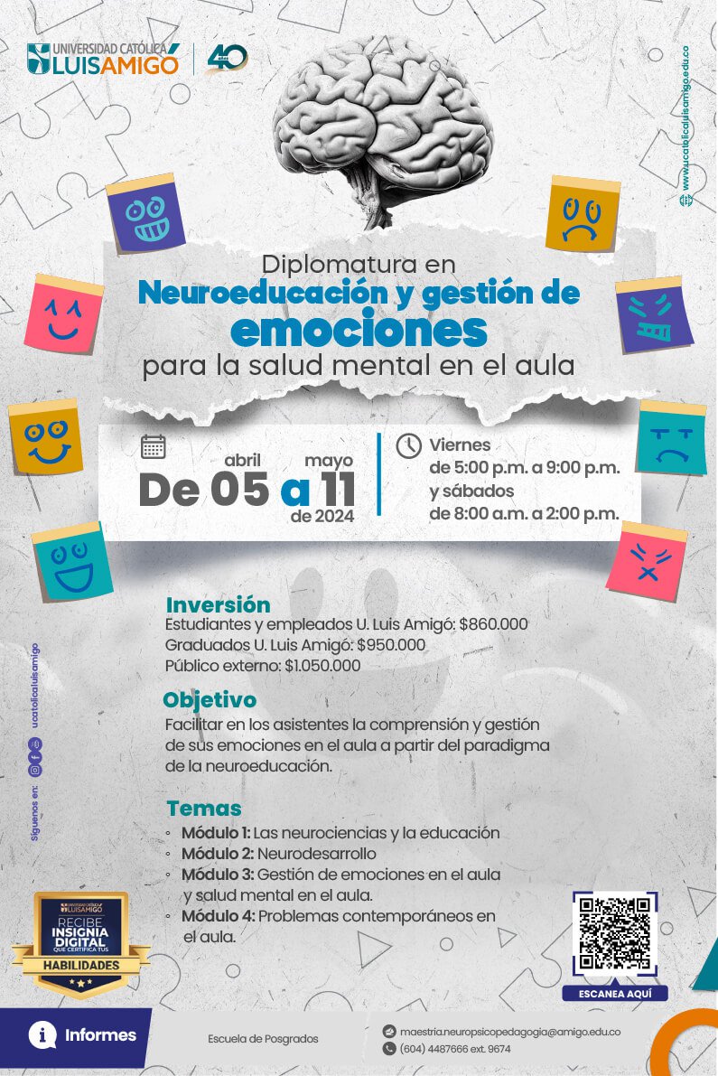 Diplomatura en Neuroeducación y gestión de emociones para la salud mental en el aula