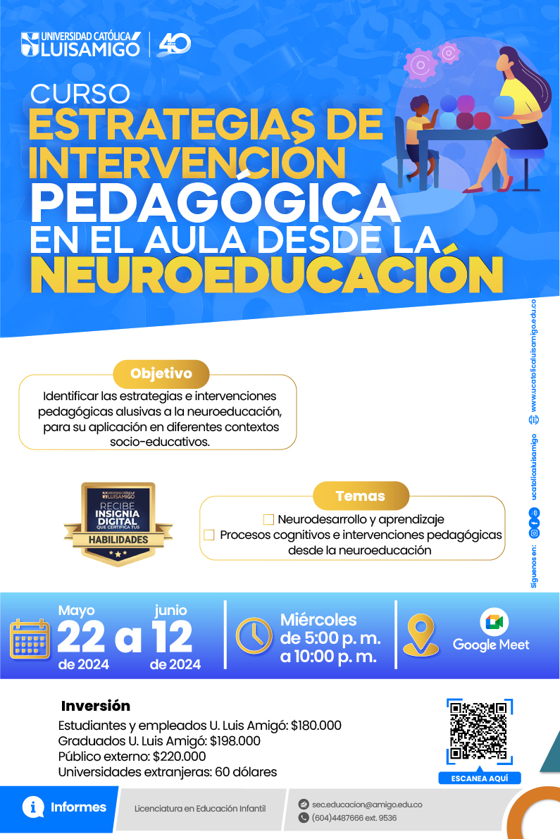 Curso Estrategias de intervención pedagógica en el aula desde la neuroeducación