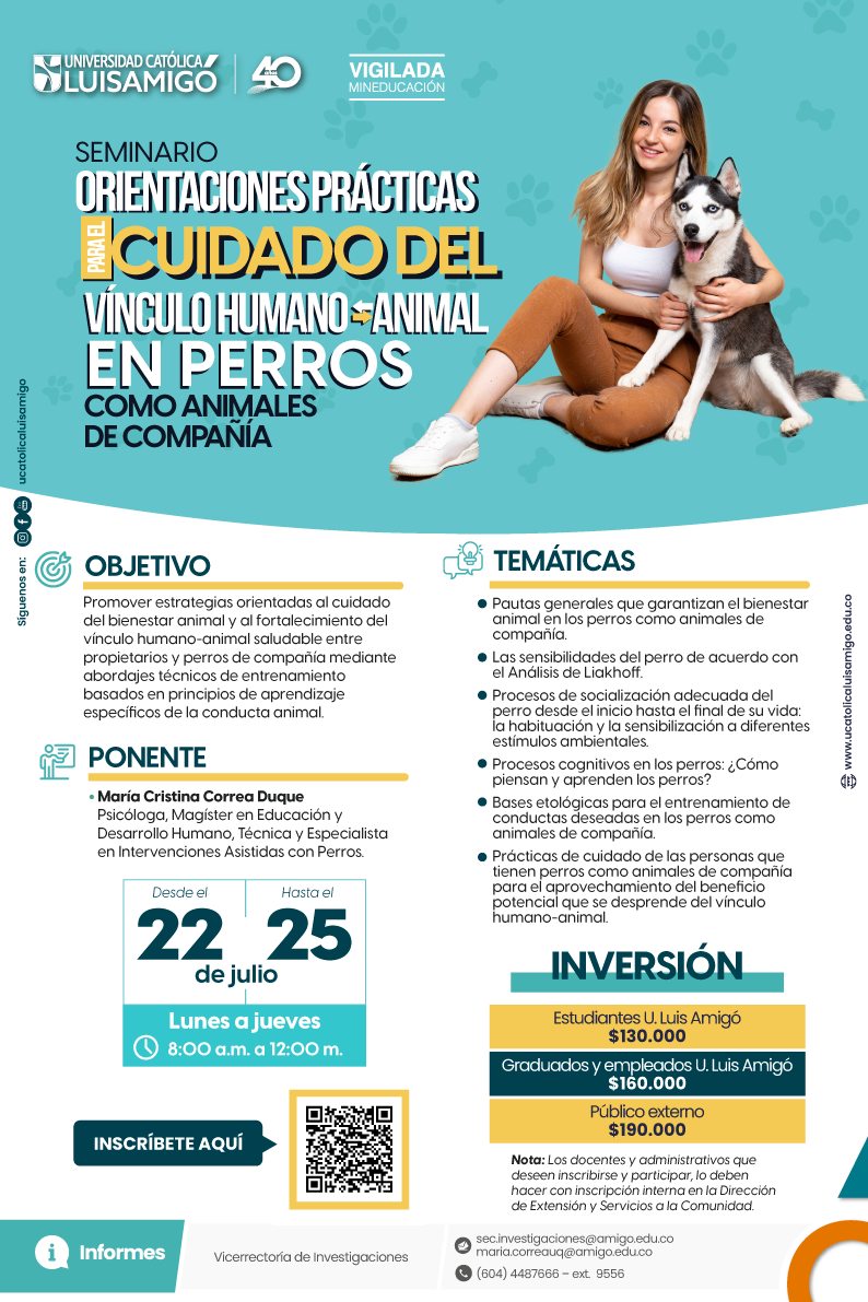 Seminario orientaciones prácticas para el cuidado del vínculo Humano Animal