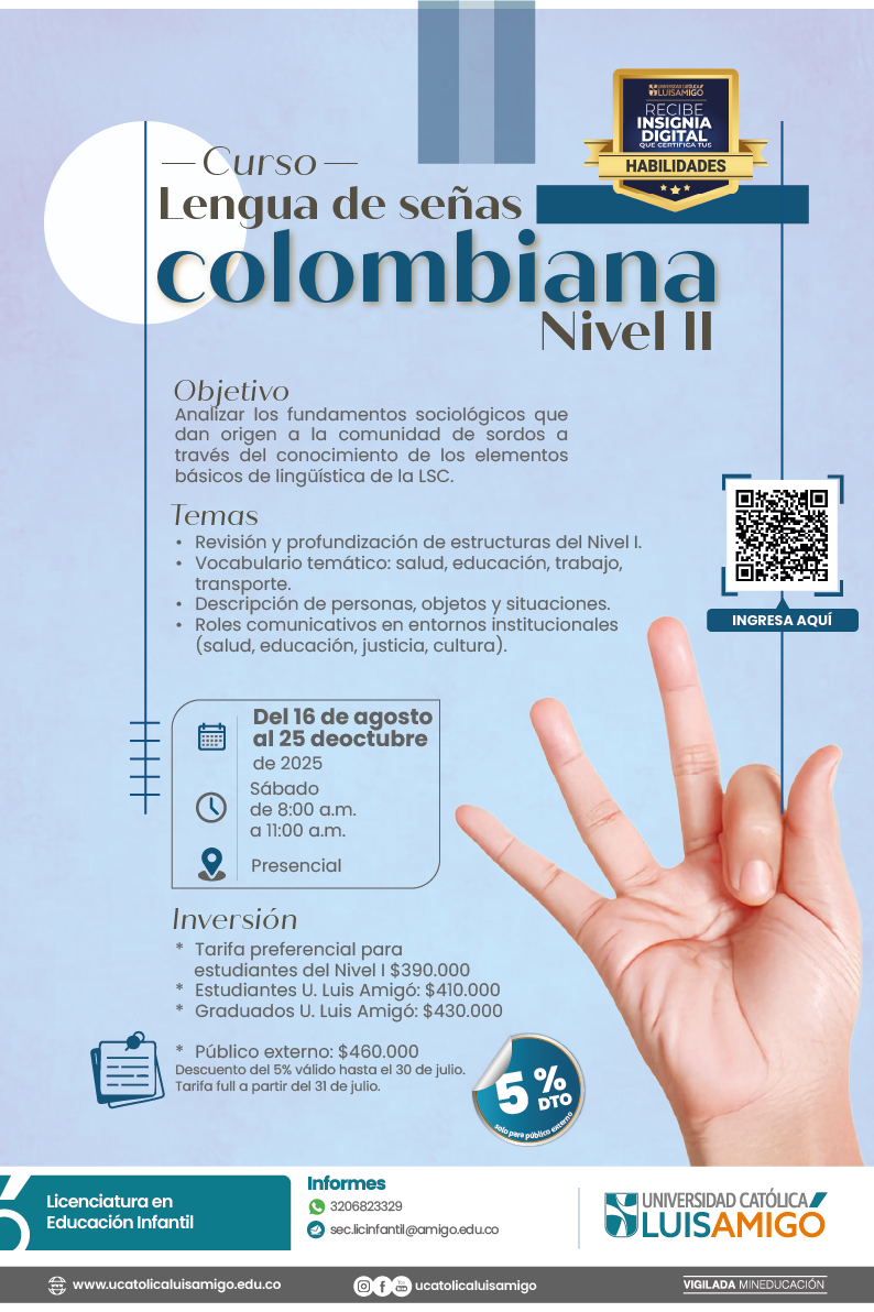 Curso de Lengua de Señas Colombiana – Nivel II