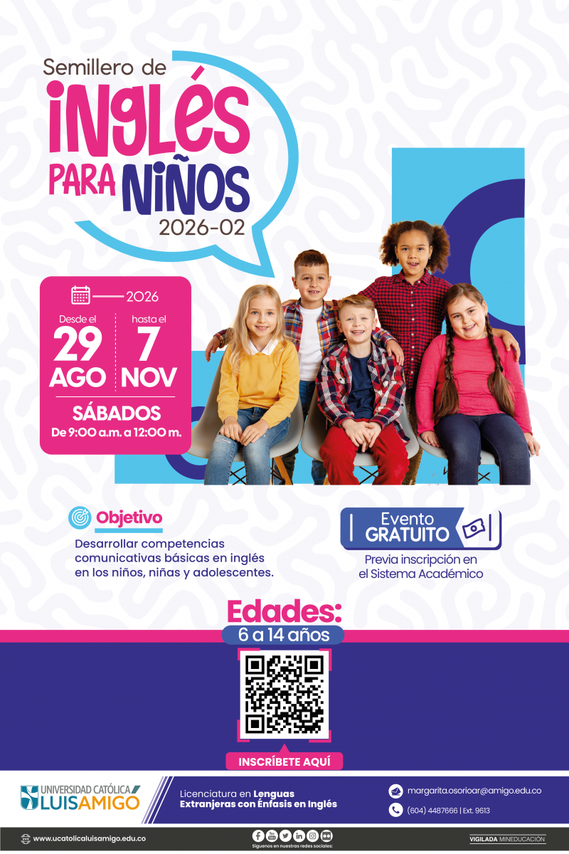 Semillero de Inglés para Niños 2026-2, Universidad Católica Luis Amigó