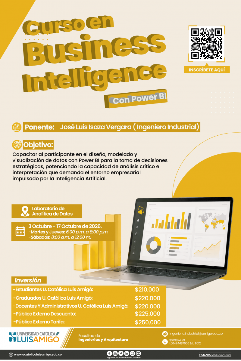 Curso en Business Intelligence con Power BI, Universidad Católica Luis Amigó
