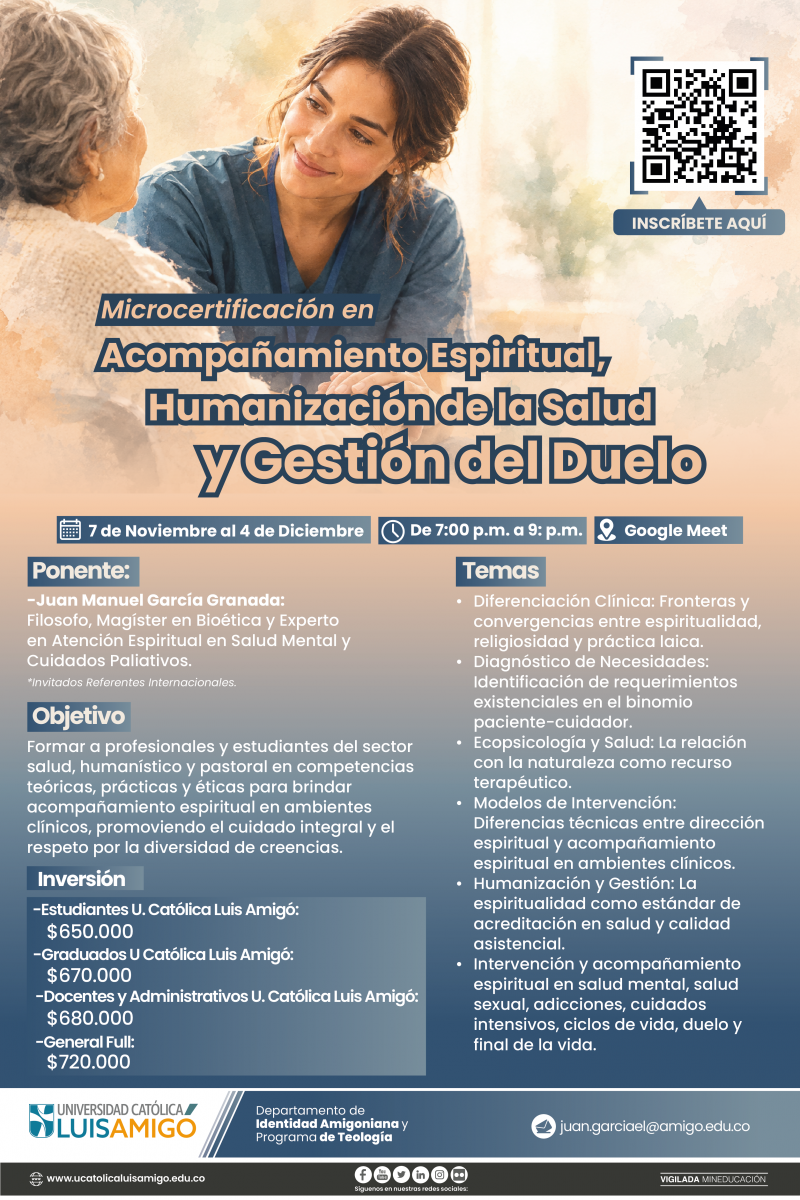 Microcertificación en Acompañamiento Espiritual, Humanización de la Salud y Gestión del Duelo