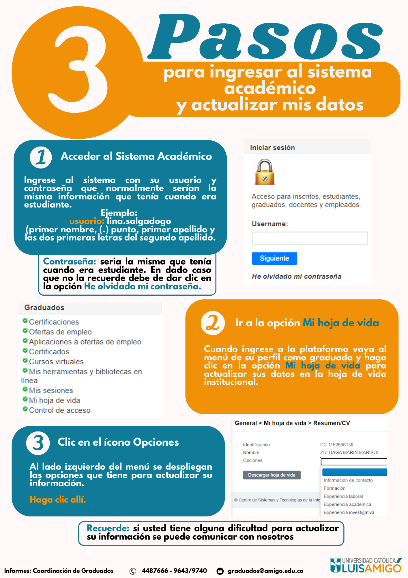 3 pasos para actualizar los datos de Graduados Universidad Luis Amigó