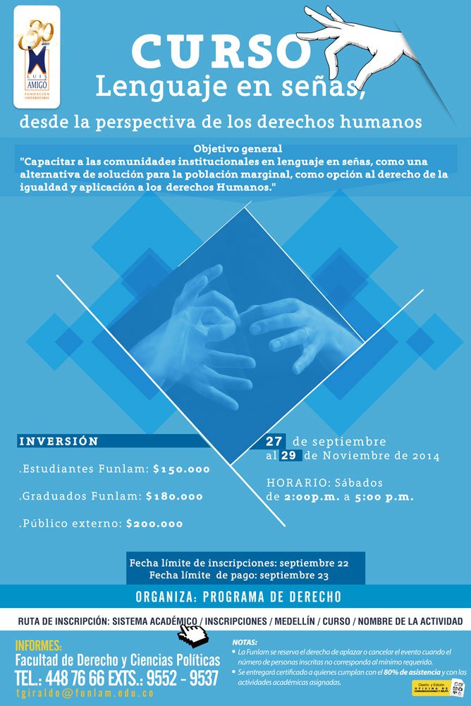 Curso Lenguaje en señas, desde la perspectiva de los derechos humanos