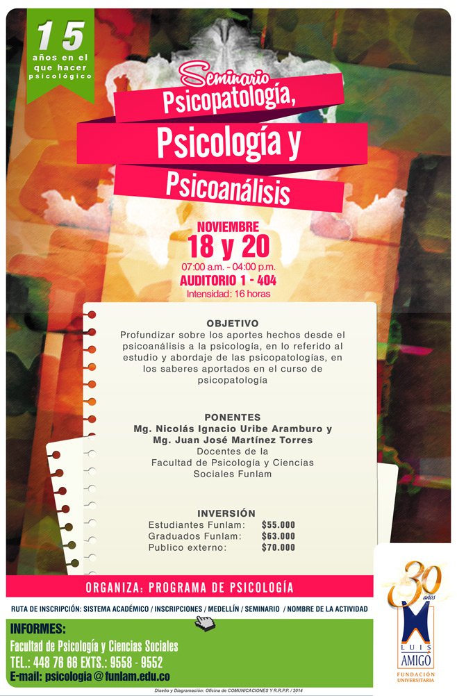Seminario Psicopatología, Psicología y Psicoanálisis
