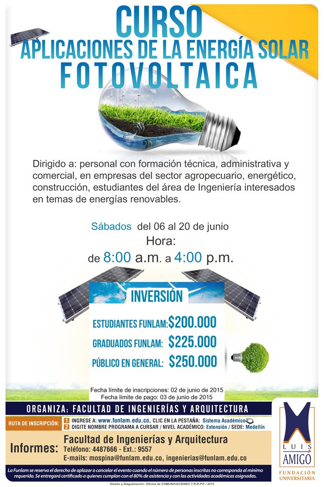 Curso: Aplicaciones de la Energía SOLAR Fotovoltaica