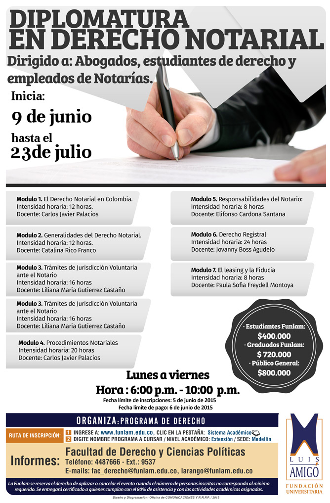 Diplomatura en Derecho Notarial - dirigido a: abogados, estudiantes de derecho y empleados de notarias