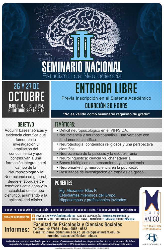 3er Seminario Nnacional Estudiantil? Neurociencias