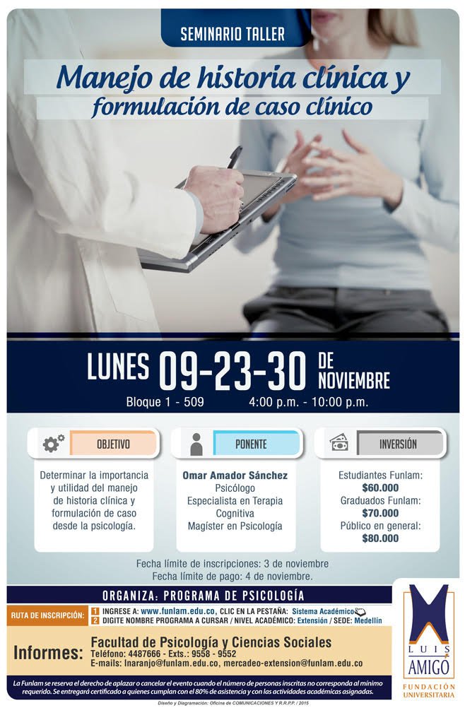 Seminario Tall?er Manejo Historia C?linica y formulación de caso clínico 