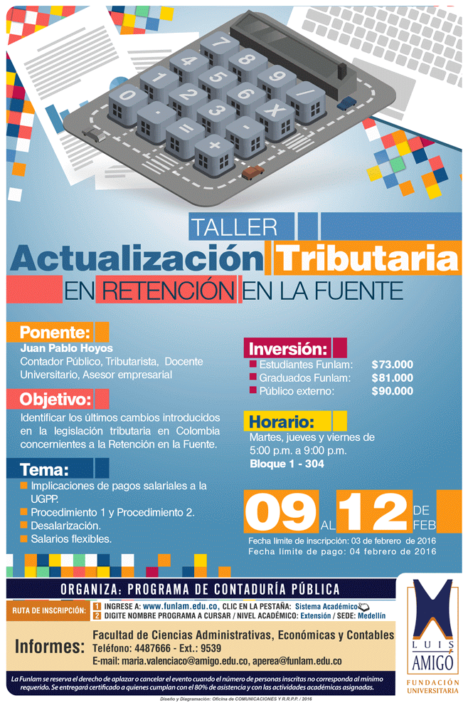 Taller Actualización Tributaria en Retención en la Fuente