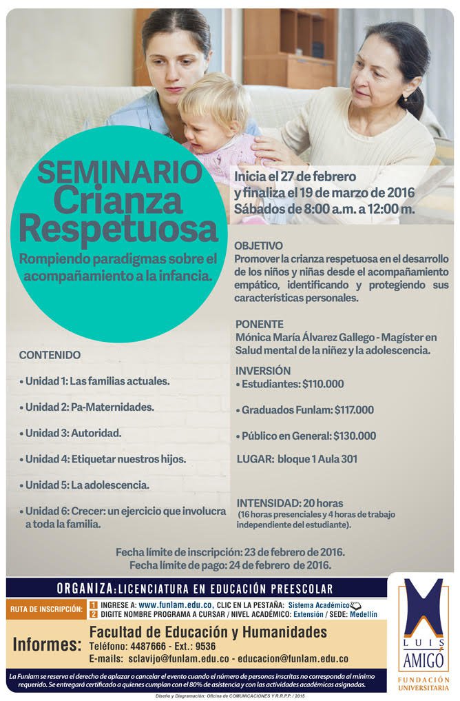 Seminario crianza respetuosa: rompiendo paradigmas sobre el acompañamiento a la infancia