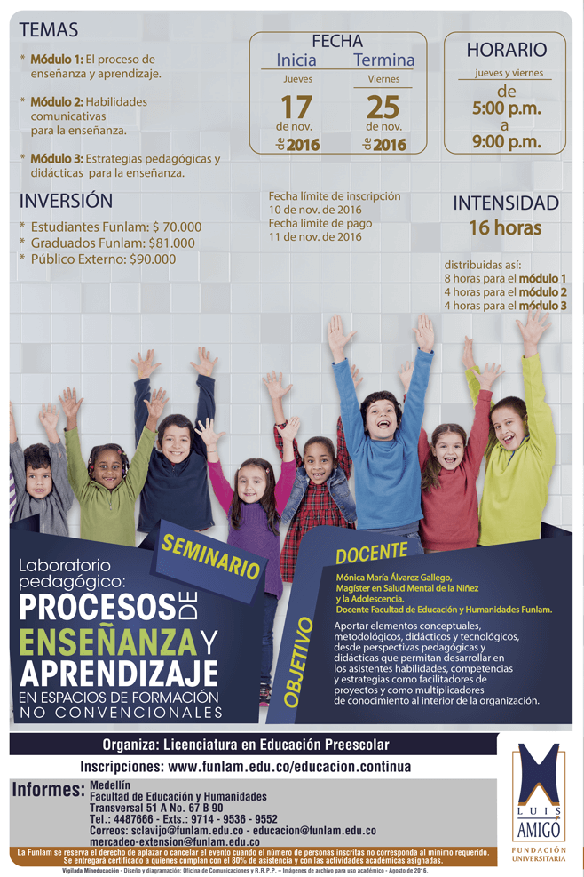 Seminario laboratorio pedagógico: procesos de enseñanza y aprendizaje en espacios de formación no convencionales