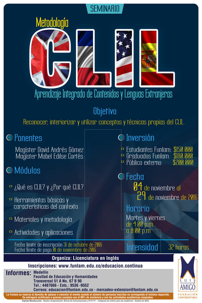Seminario Metodología CLIL: Aprendizaje Integrado de Contenidos y Lenguas Extranjeras