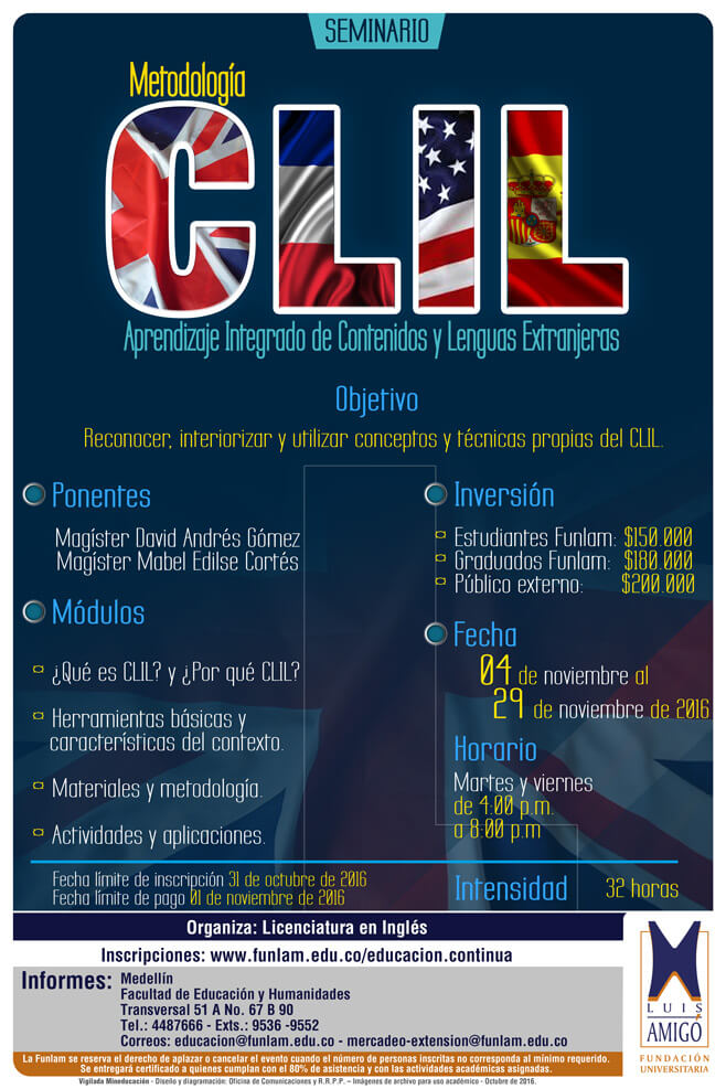 Seminario Metodología CLIL: Aprendizaje Integrado de Contenidos y Lenguas Extranjeras