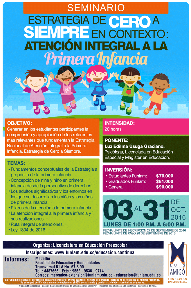 Seminario estrategia de cero a siempre en conntexto atención integral a la primera infancia