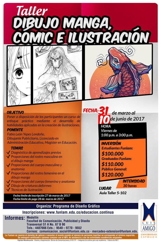 Taller dibujo manga comic ilustración