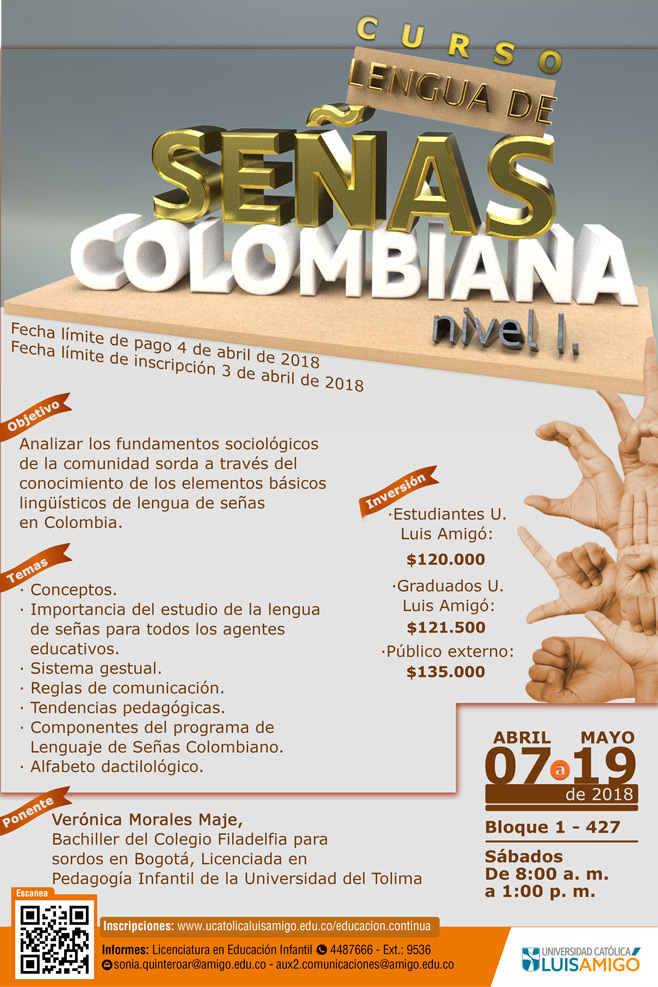 Curso de Lengua de Señas Colombiana Nivel I