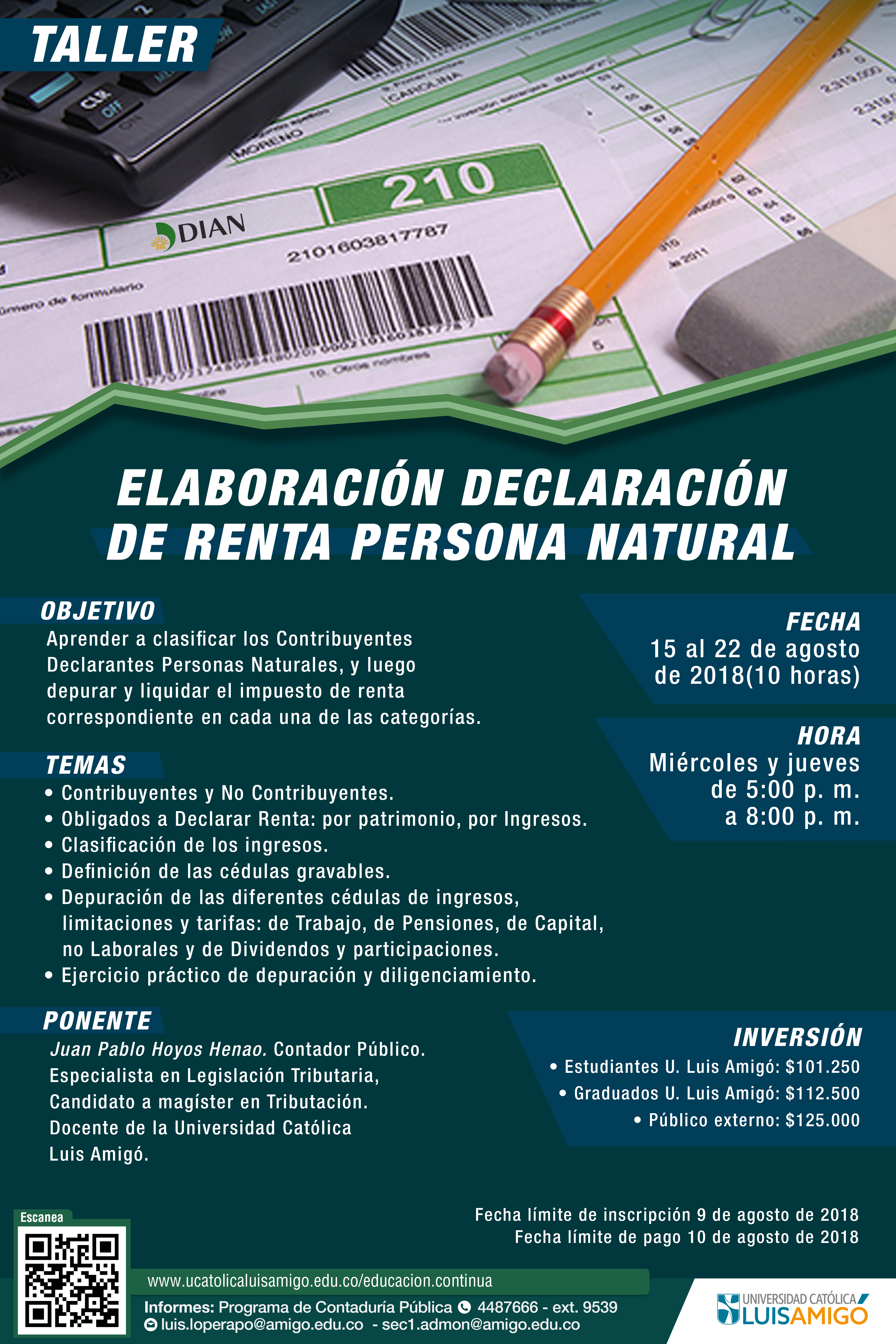 Taller Elaboración declaración de renta persona natural