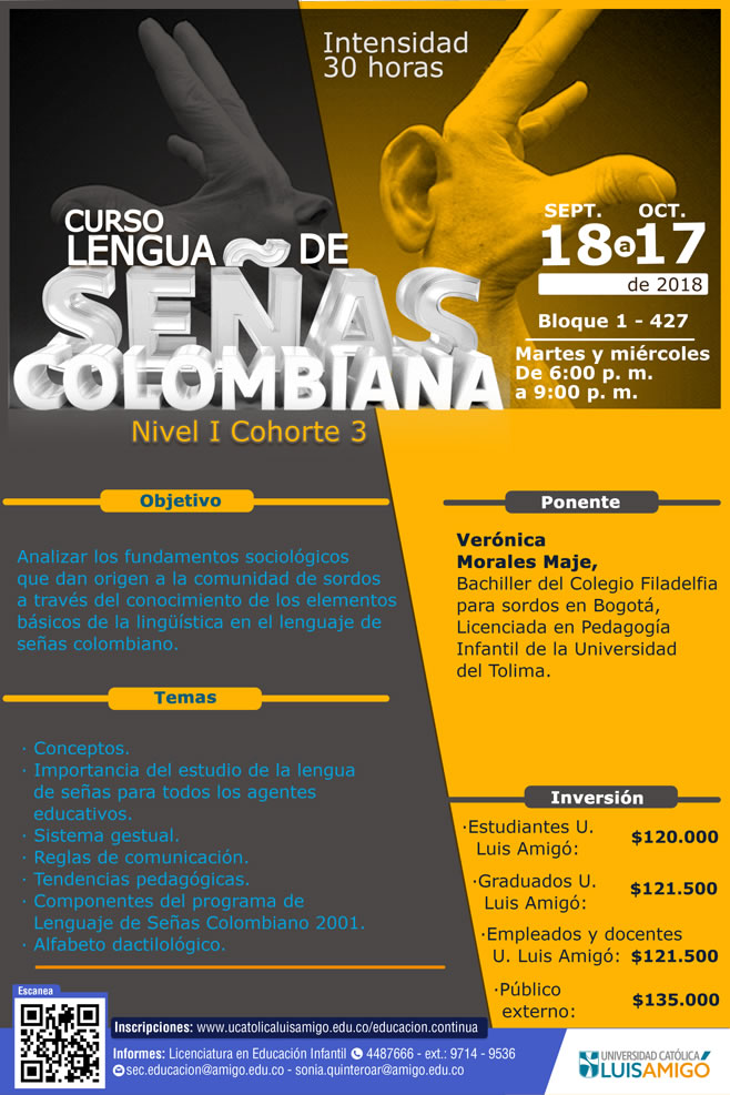 Cursos Lengua de Señas Colombiana, Nivel I, Cohorte 3