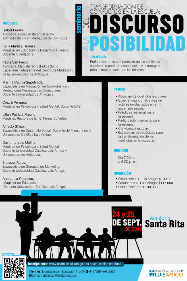 Seminario Transformación de conflictos en la escuela: del discurso a la posibilidad