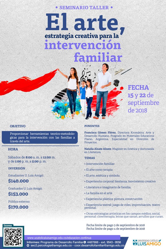 Seminario Taller El Arte, estrategia creativa para la intervención familiar