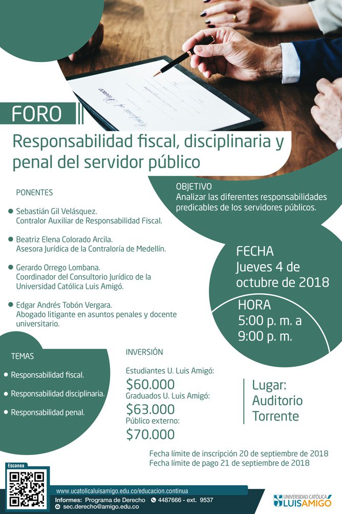 Foro responsabilidad fiscal, disciplinaria y penal del servidor público