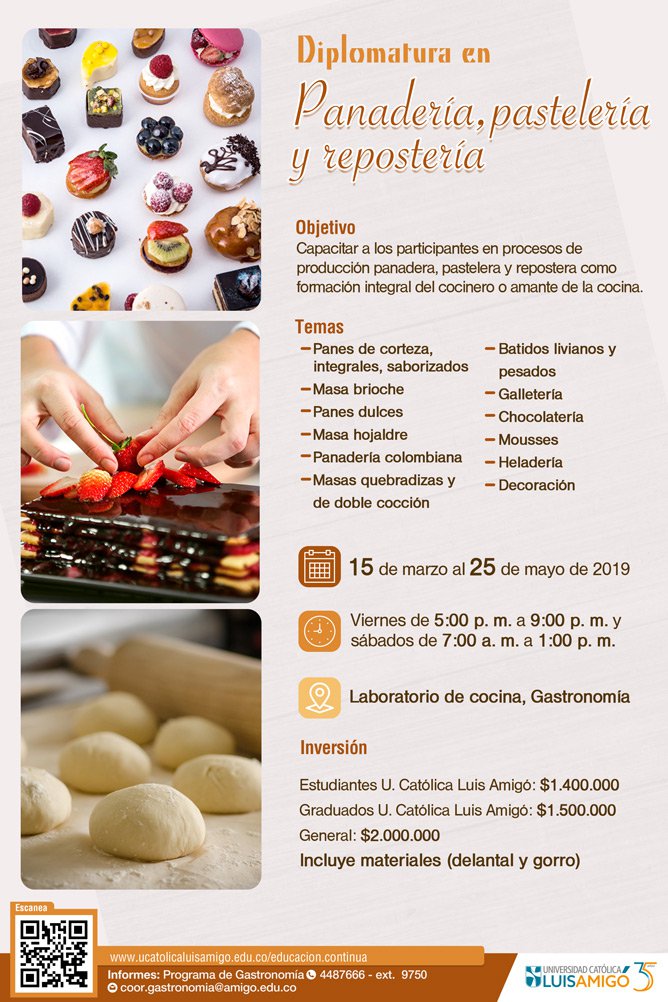 Diplomatura en Panadería, pastelería y repostería