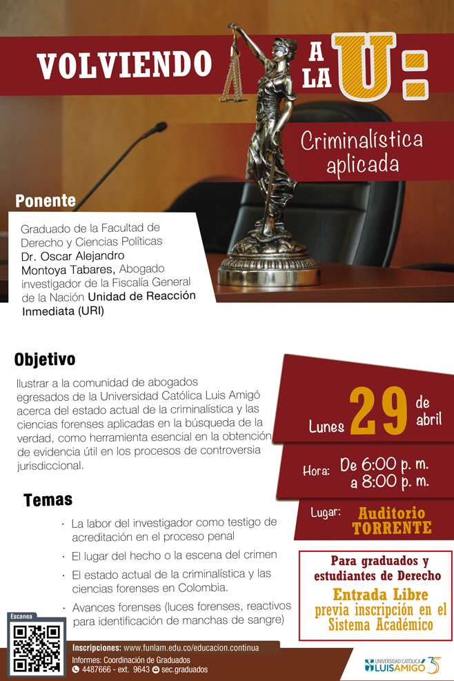 Volviendo a la U: Criminalística aplicada