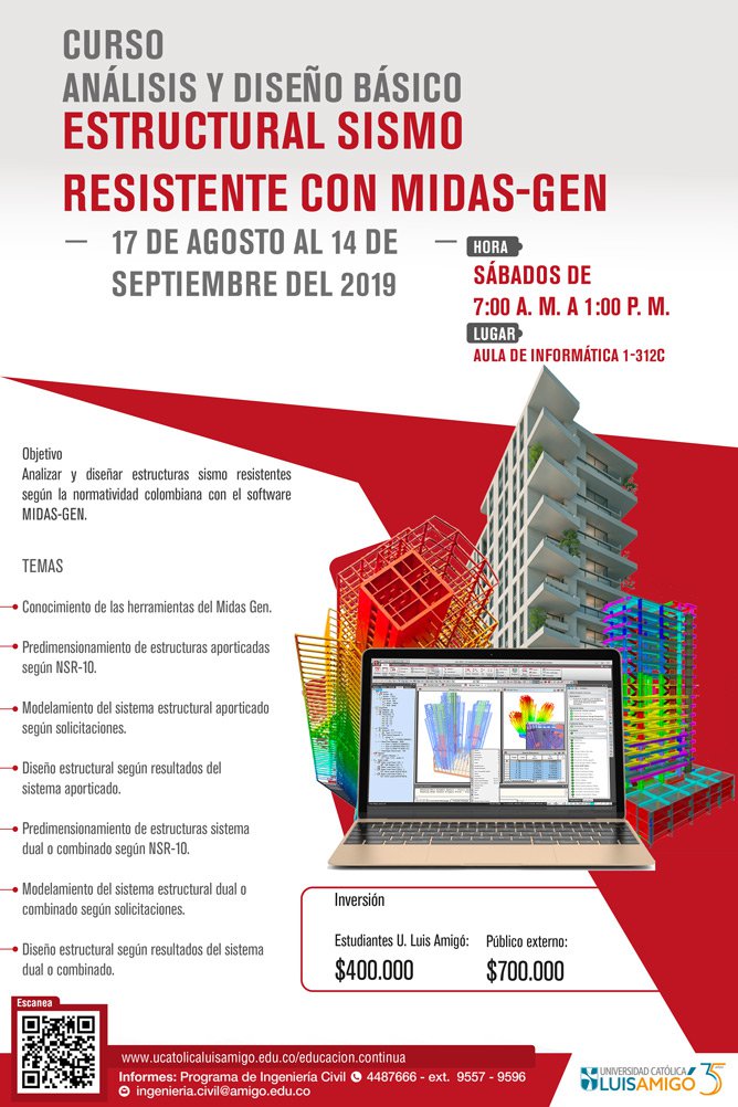 Curso análisis y diseño básico estructural sismo resistente con MIDAS - GEN